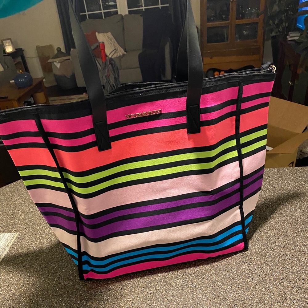 Victoria Secret Colorful Tote w/zipper